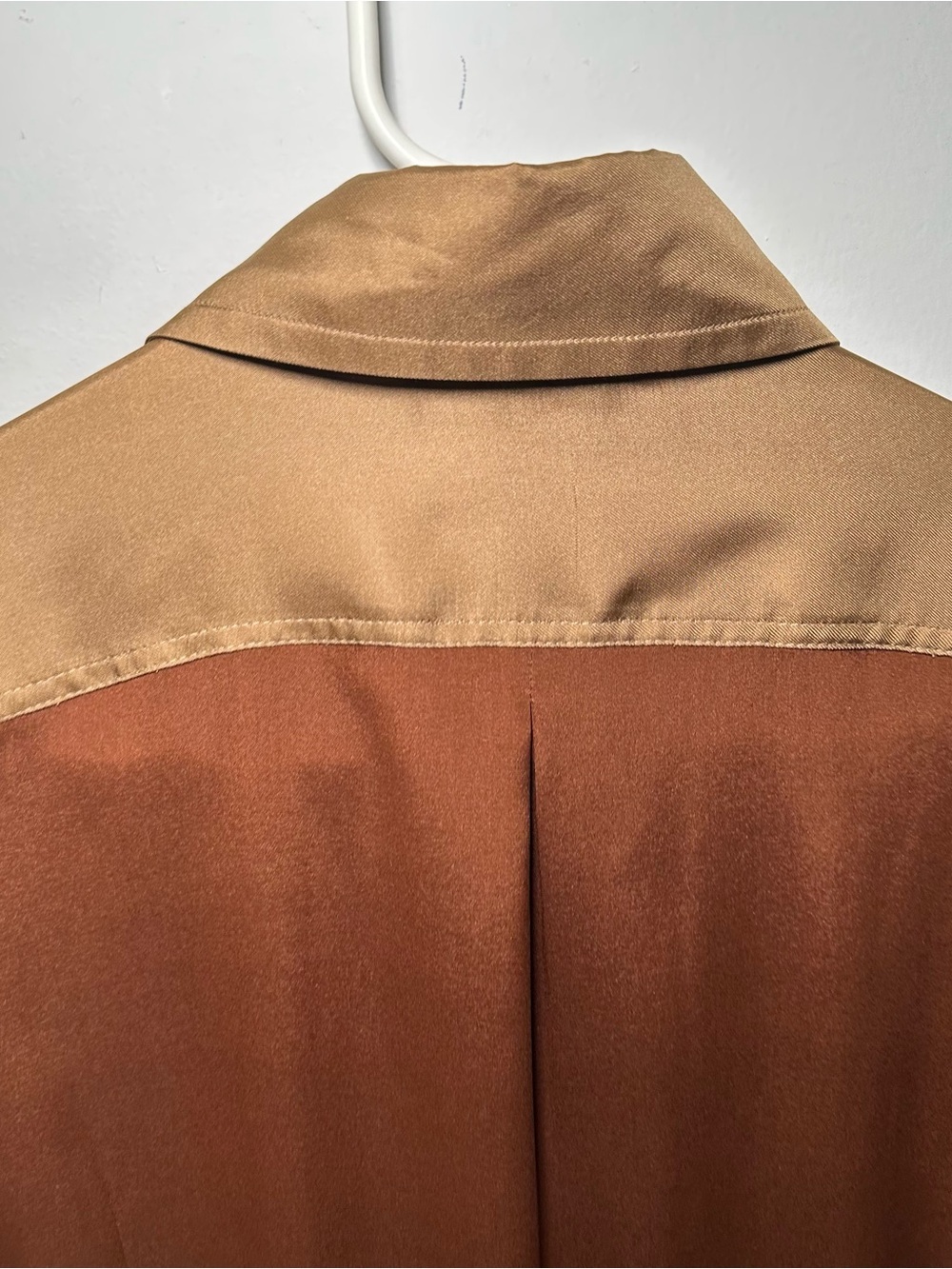 Dsquared2 Satin Feel Colorblock Button Front Shirt Men’s Size 50 Italy Bronze - Picture 16 of 16